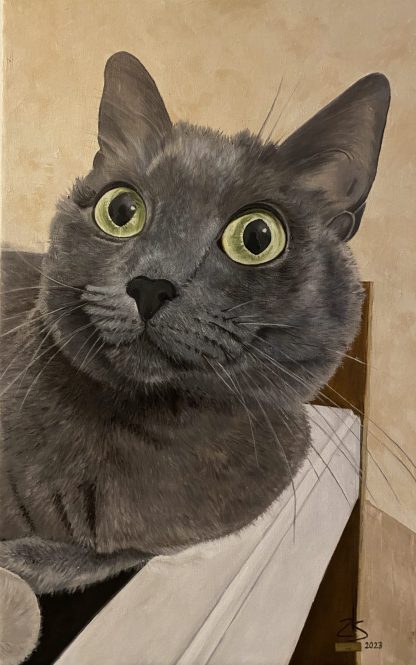 Kedi yağlıboya tablo